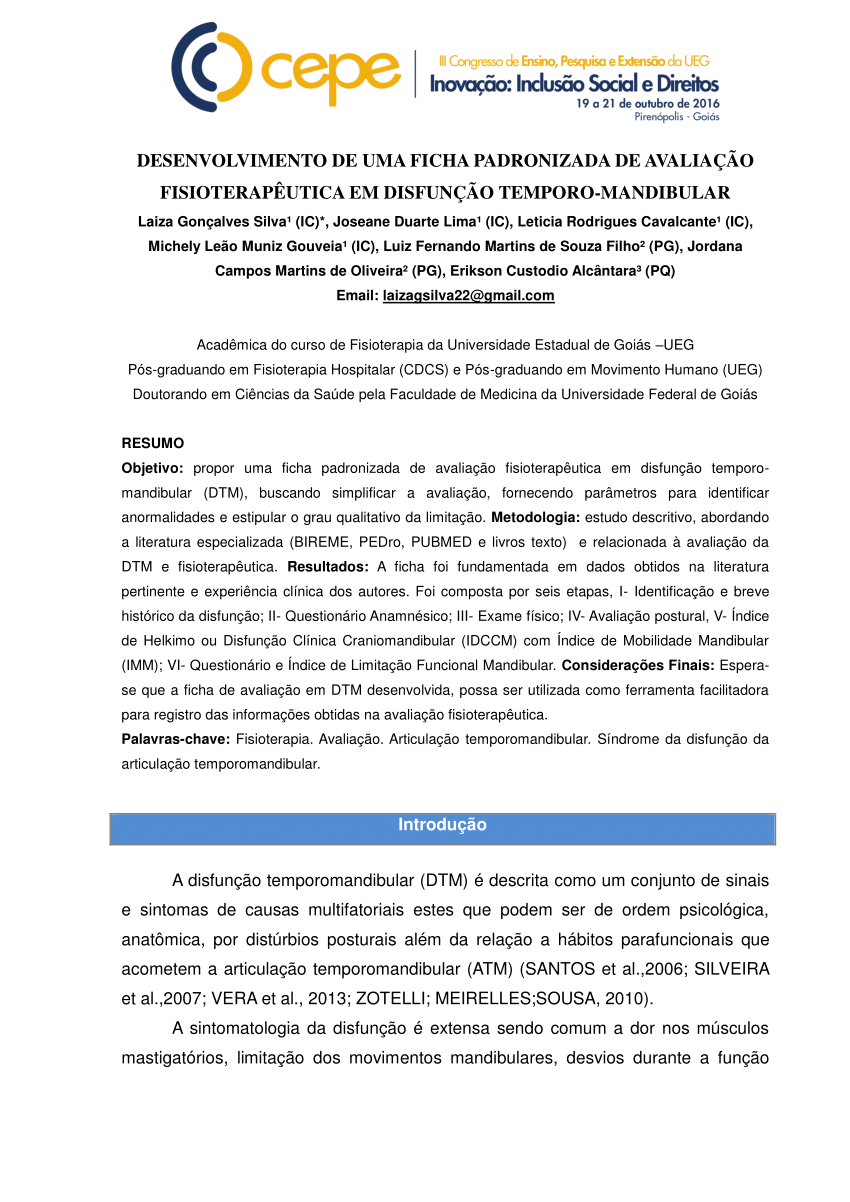 FICHA DE AVALIAÇÃO EM FISIOTERAPIA, PDF, Especialidades médicas