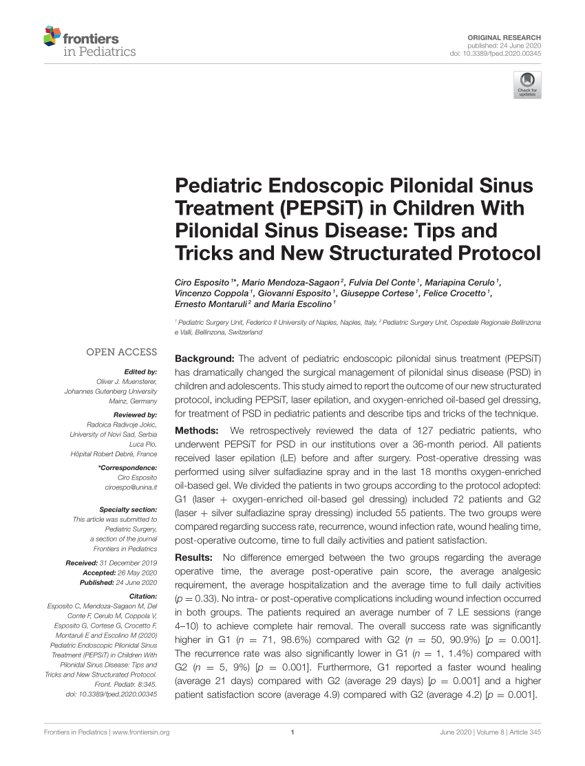 Updates on the Management of Pilonidal Disease - Advances in Pediatrics