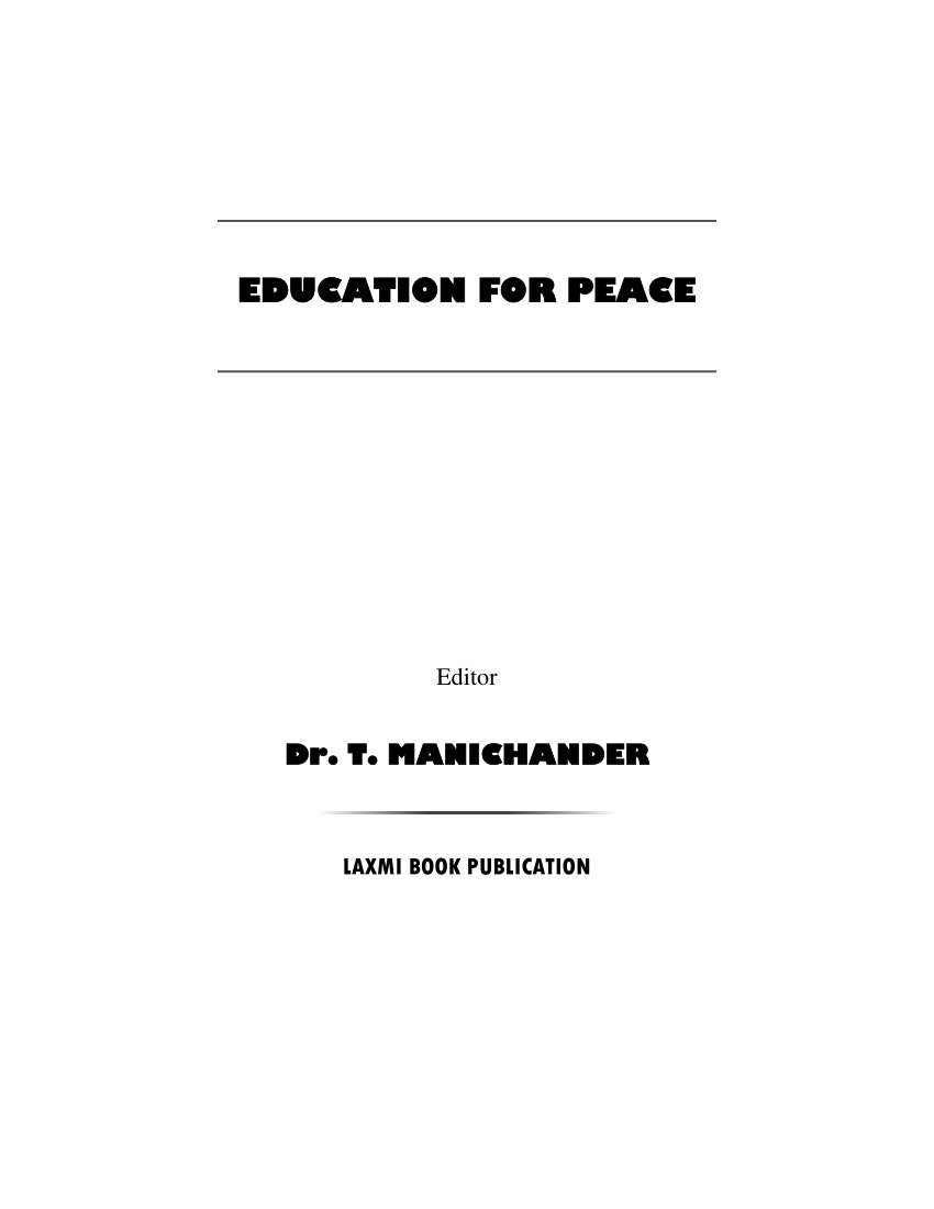 essay on peace education