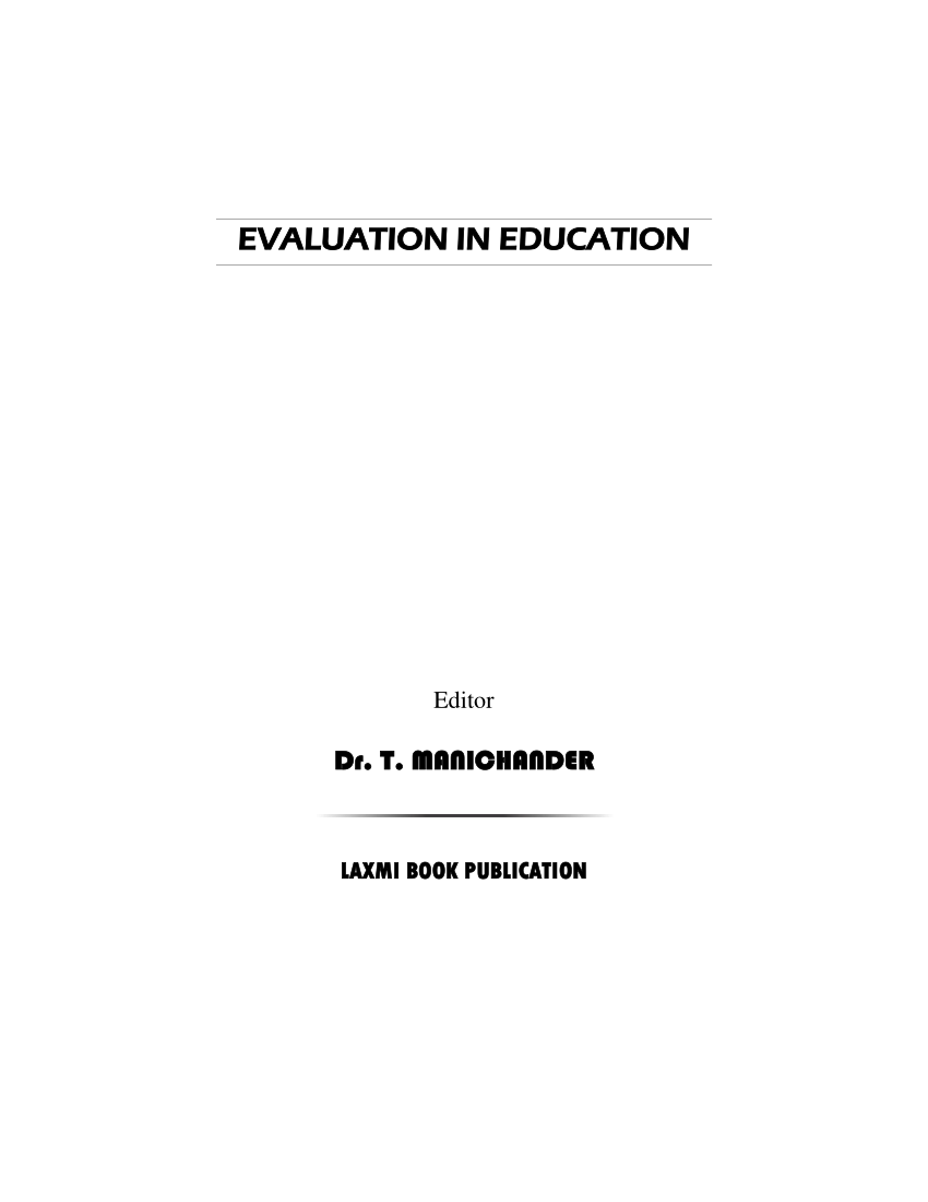 program evaluation in education pdf