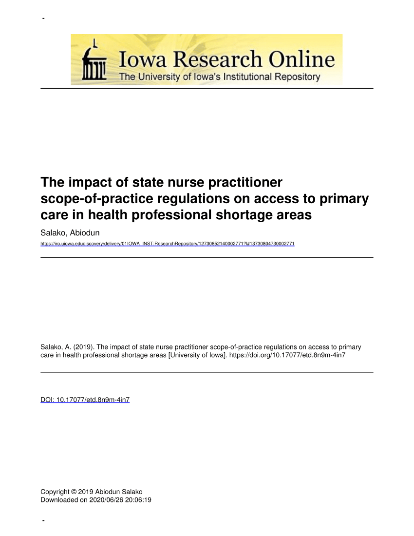 (PDF) The impact of state nurse practitioner scopeofpractice