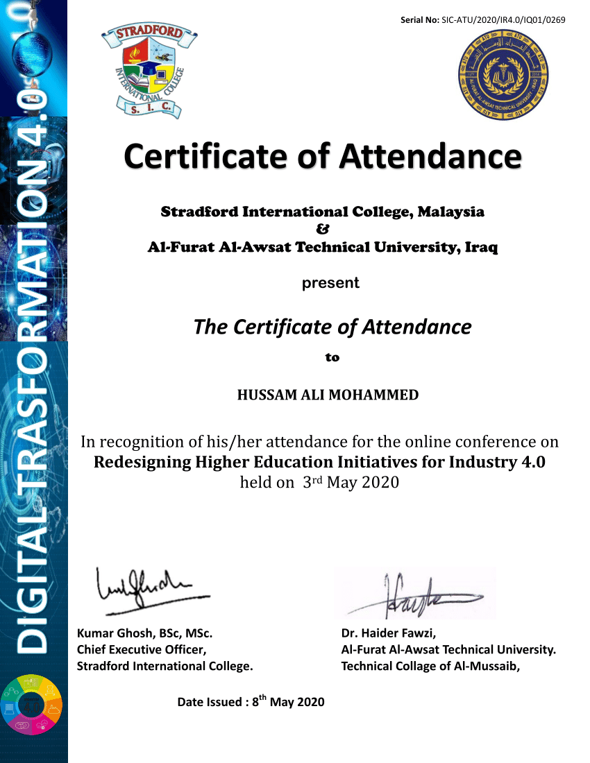 Pdf Certificate Of Attendance Online Conference On Redesigning