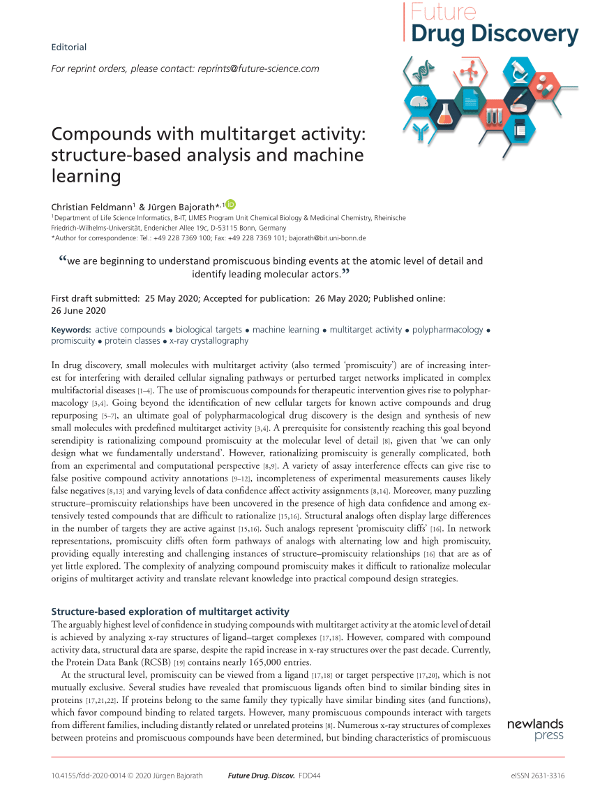 Polypharmacology by Design: A Medicinal Chemist's Perspective on  Multitargeting Compounds