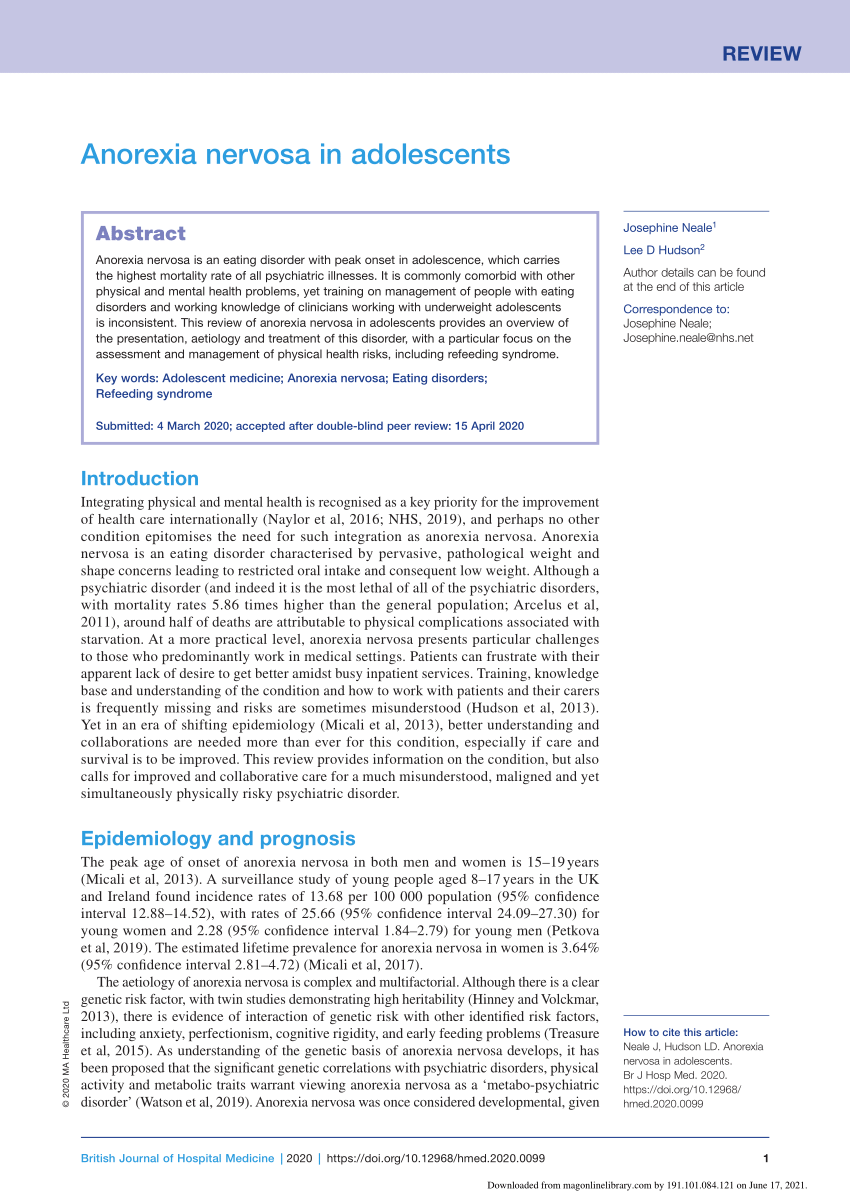 anorexia nervosa researchgate