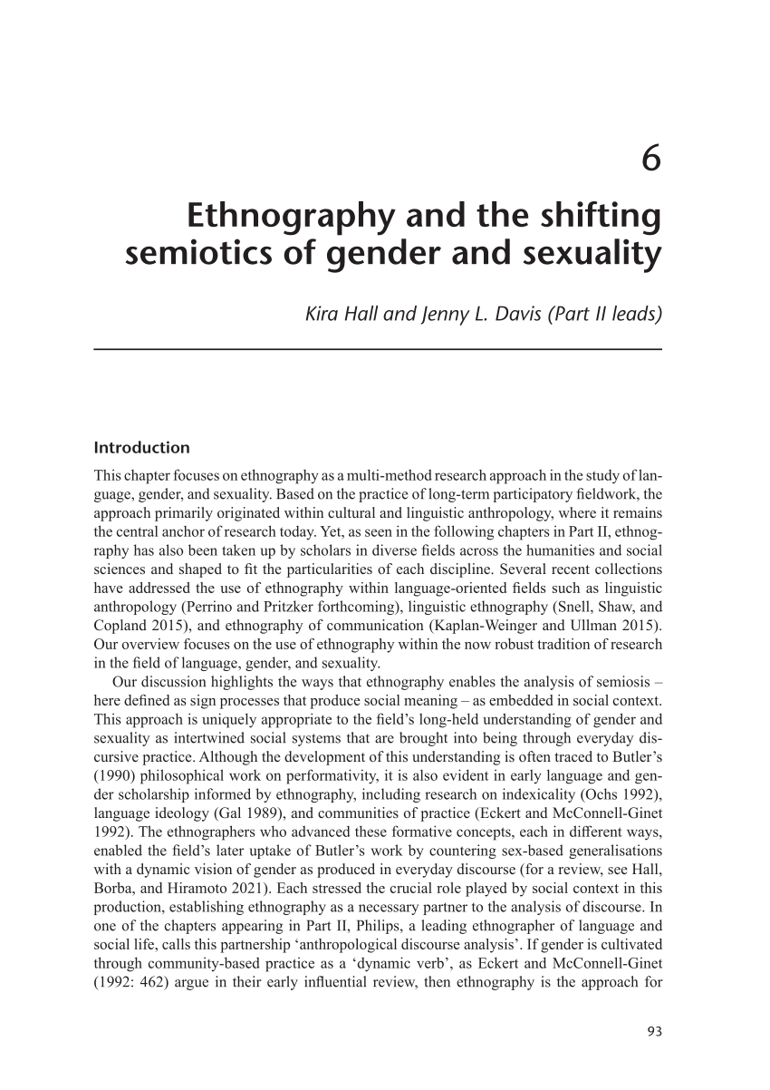 Pdf Ethnography And The Shifting Semiotics Of Gender And Sexuality 7258