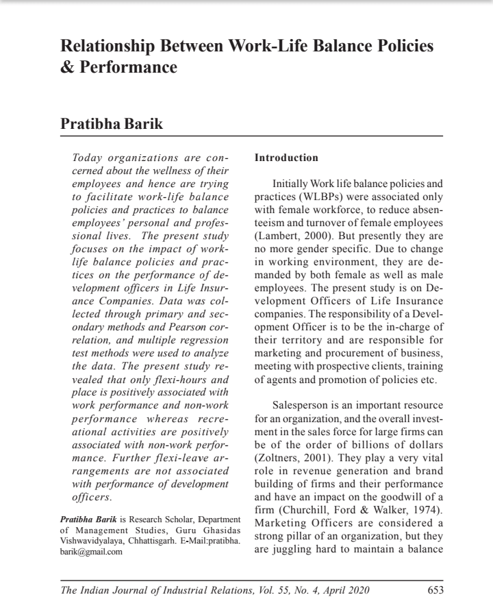 research proposal on work life balance