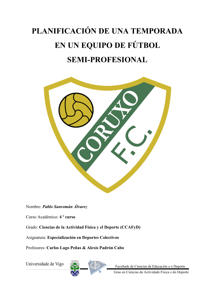Curso de Entrenamiento en Fútbol Juvenil, Semi Profesional y Profesional