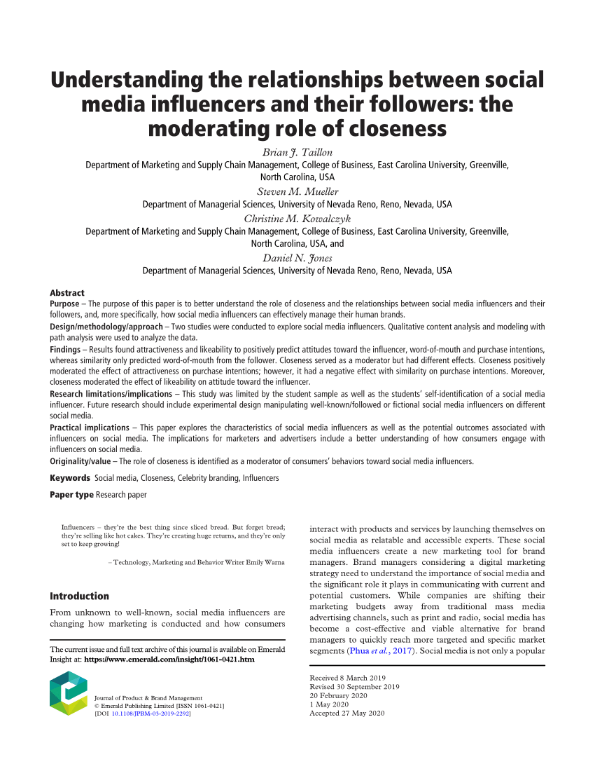 the rise of social media influencers research paper