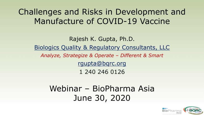 Pdf Challenges And Risks In Development And Manufacture Of Covid 19 Vaccine