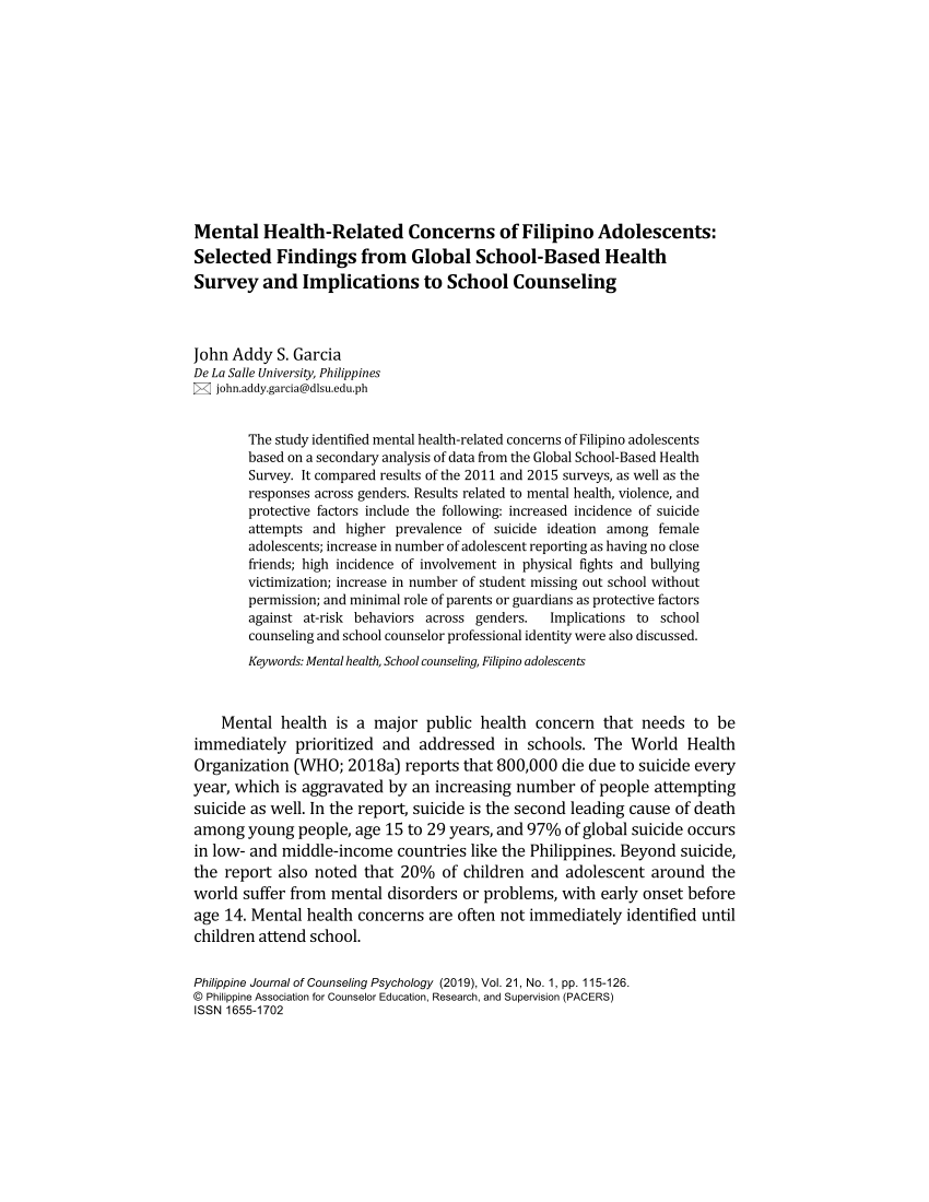 research about mental health of filipino teachers