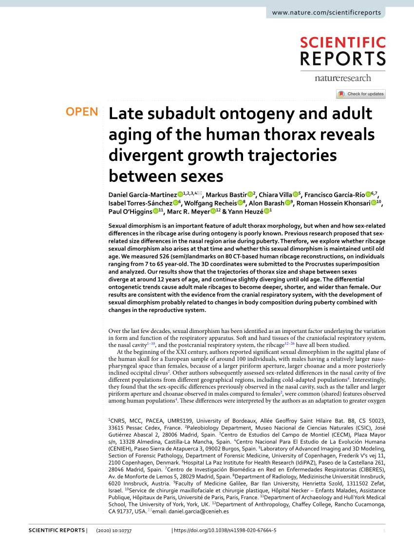 PDF) Late subadult ontogeny and adult aging of the human thorax