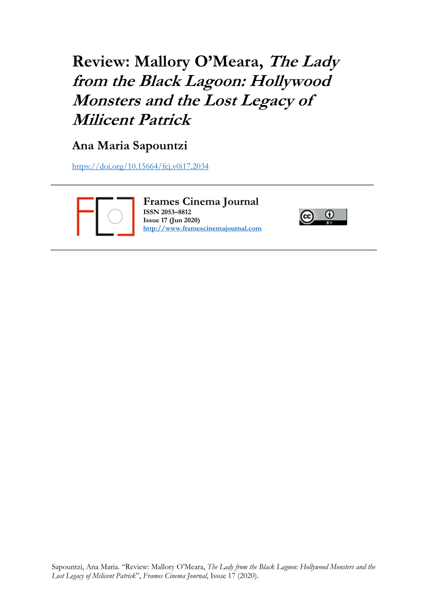 Pdf Mallory Omeara The Lady From The Black Lagoon Hollywood Monsters And The Lost Legacy Of 6149