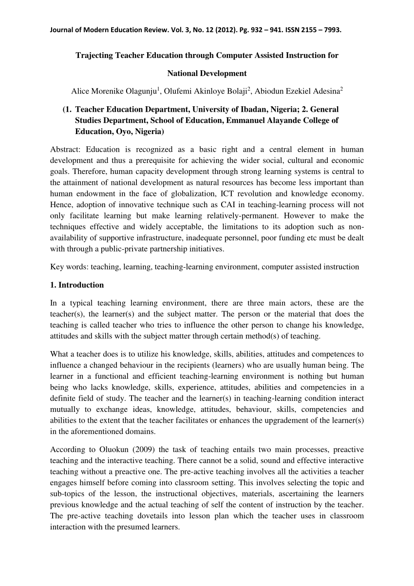 research paper on computer assisted education