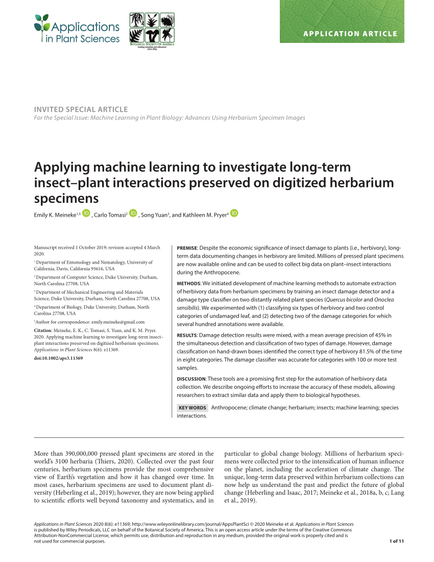 PDF) Applying machine learning to investigate long‐term insect ...