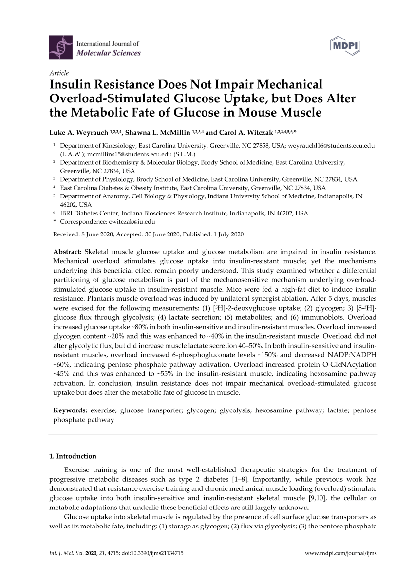 PDF) Evidence of myomiR regulation of the pentose phosphate pathway during  mechanical load‐induced hypertrophy