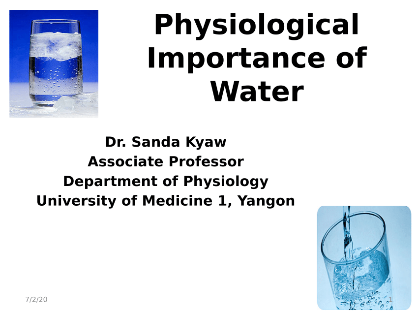 Pdf Physiological Importance Of Water