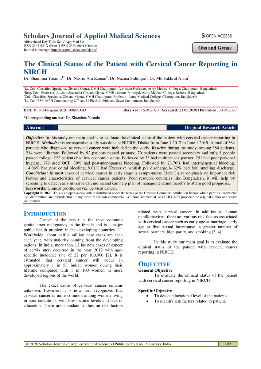cervical cancer research report