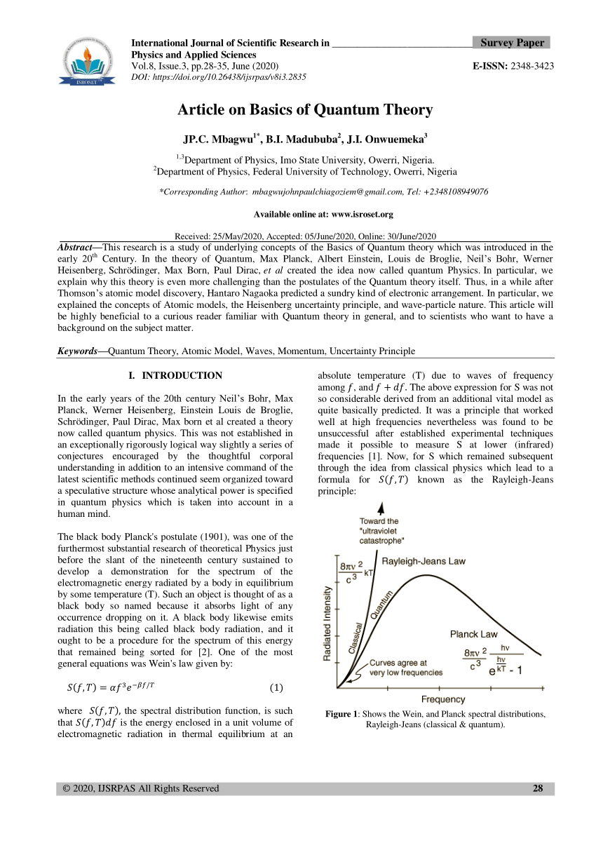 quantum physics research paper