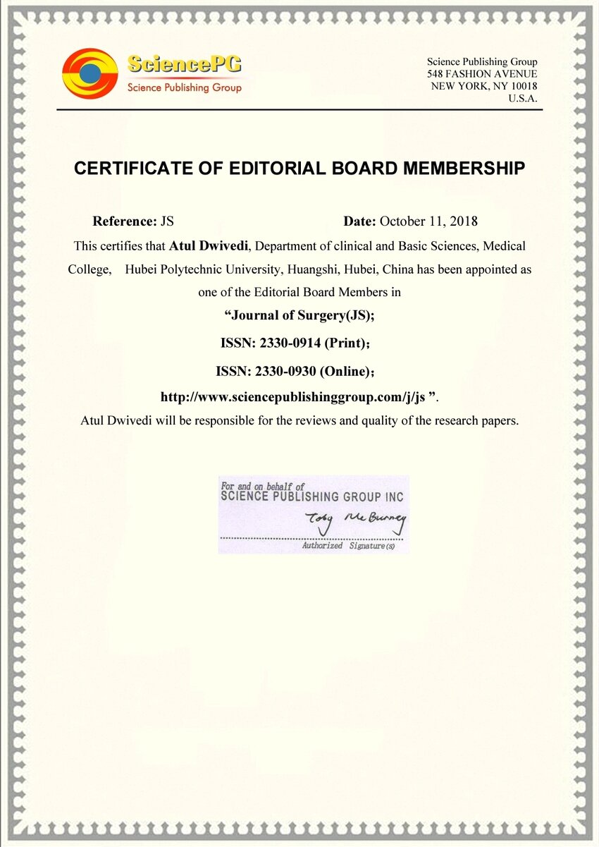 (PDF) Certificate of Editorial Board Membership Science publishing
