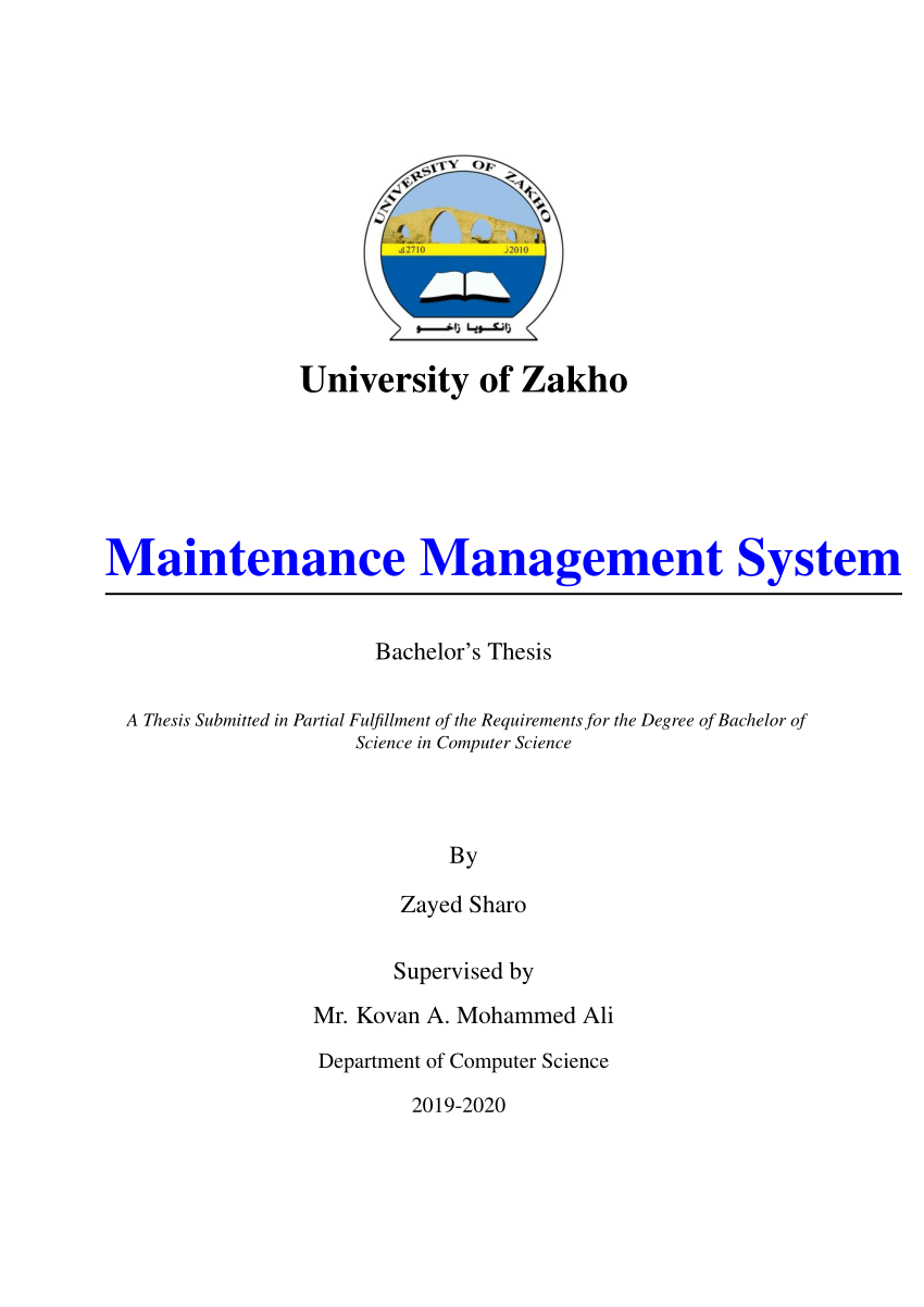 phd thesis in maintenance management