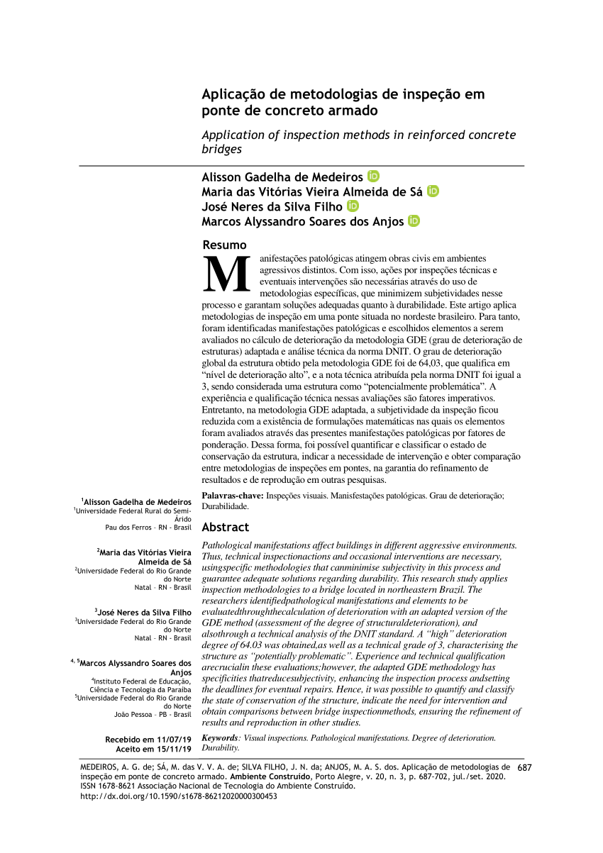 Pdf Aplicação De Metodologias De Inspeção Em Ponte De Concreto Armado 8156