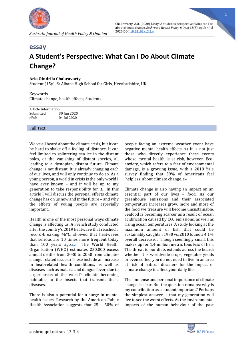 kontemporaryong isyu climate change essay