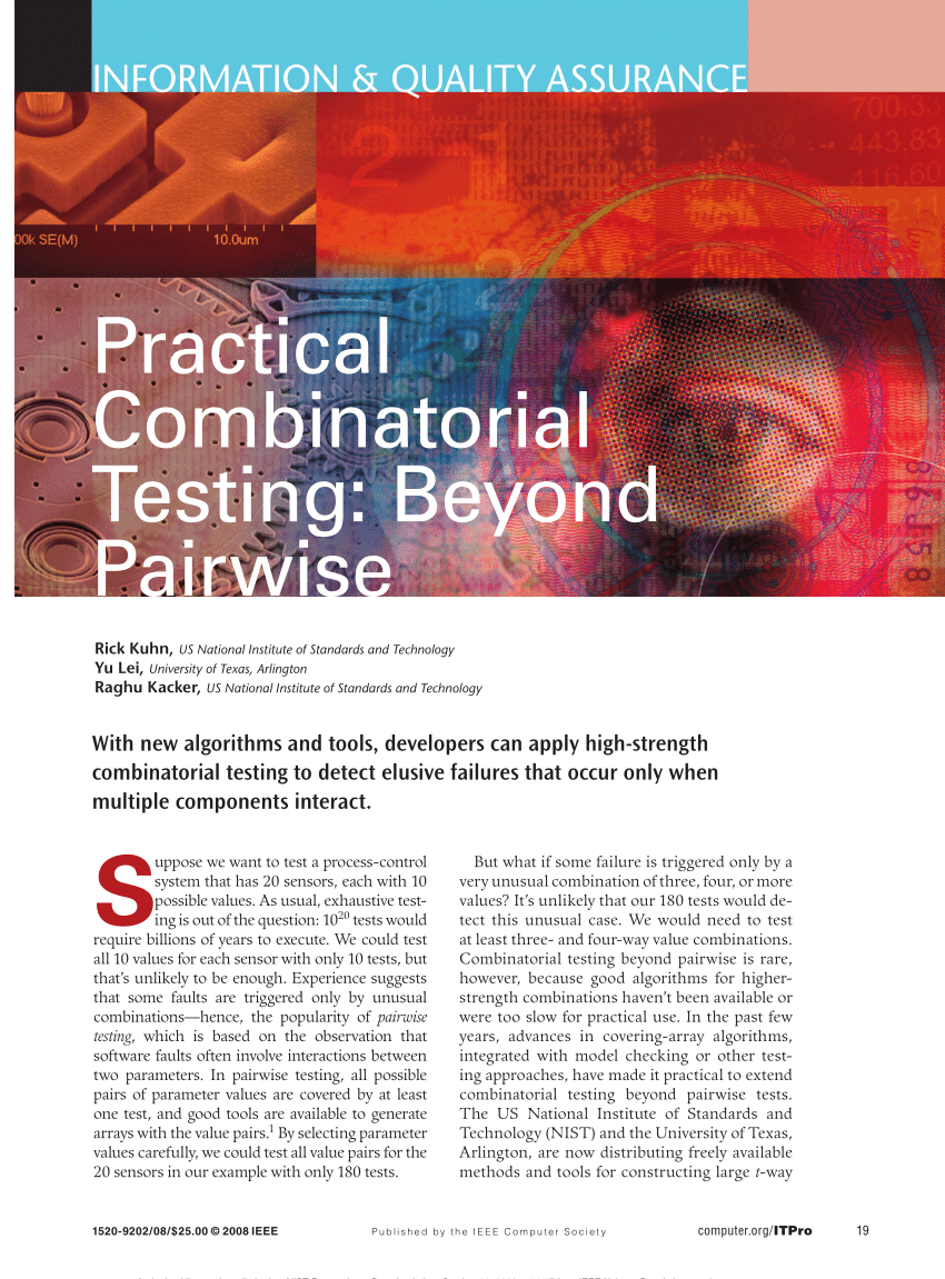 Pdf Practical Combinatorial Testing Beyond Pairwise
