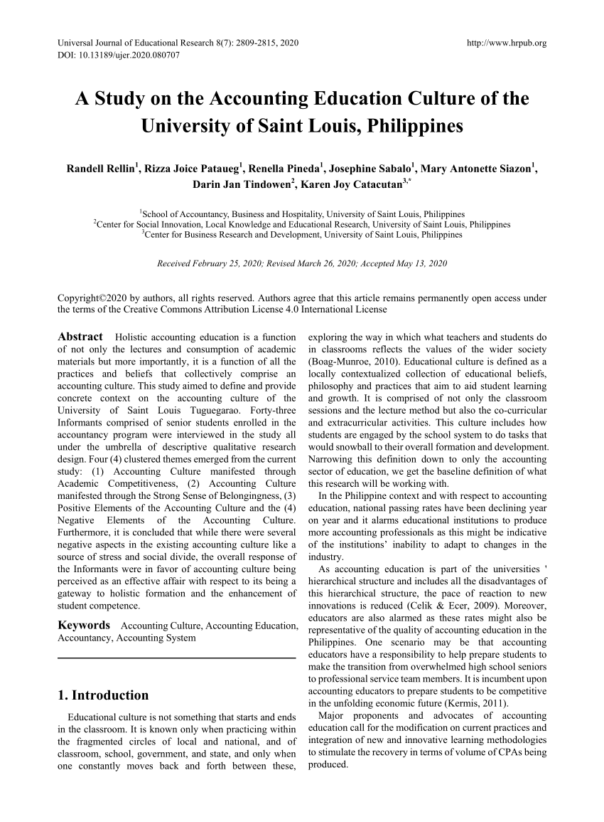 accounting research topics for undergraduates in the philippines