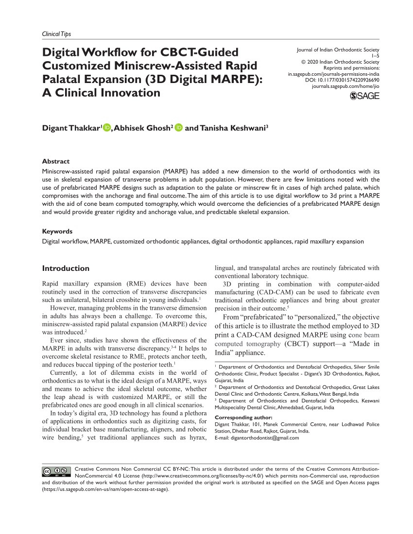 PDF) Digital Workflow for CBCT-Guided Customized Miniscrew-Assisted Rapid  Palatal Expansion (3D Digital MARPE): A Clinical Innovation