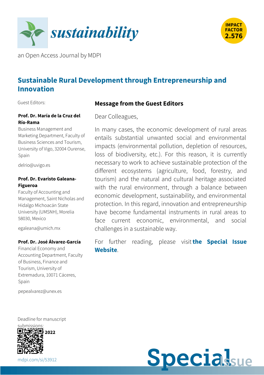 (PDF) Call for papers Special Issue Sustainable Rural Development