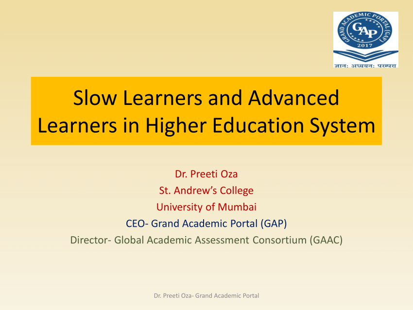 research title about slow learners