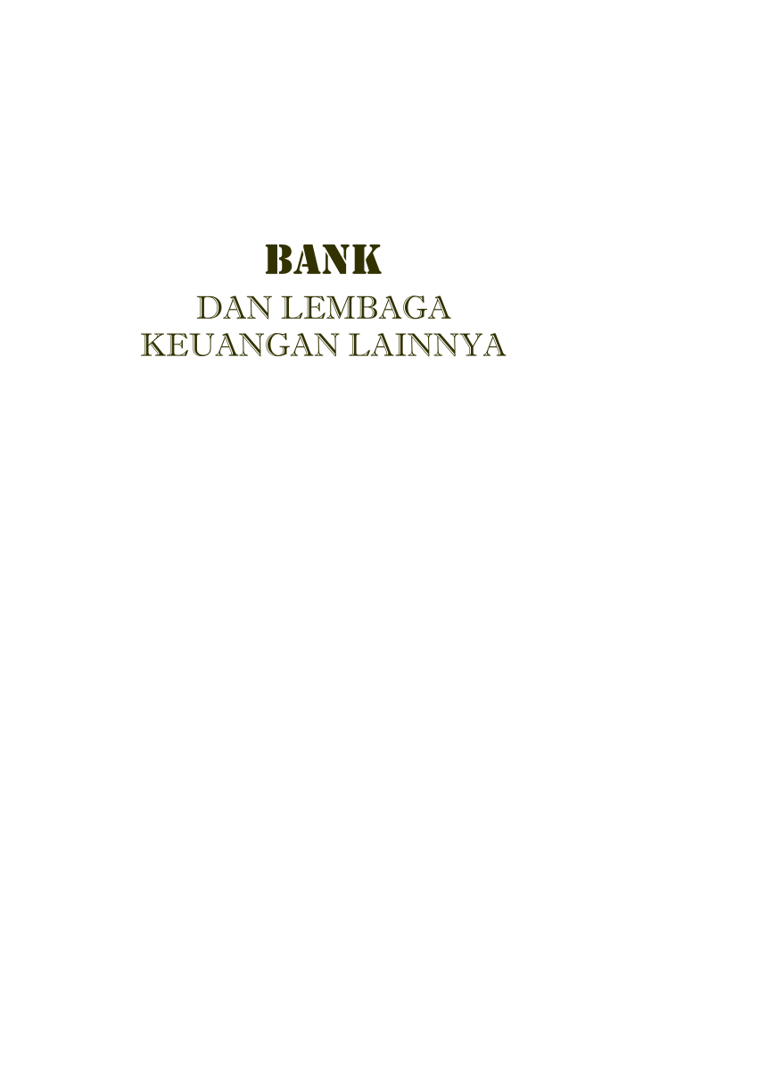 bank dan lembaga keuangan lainnya kasmir pdf
