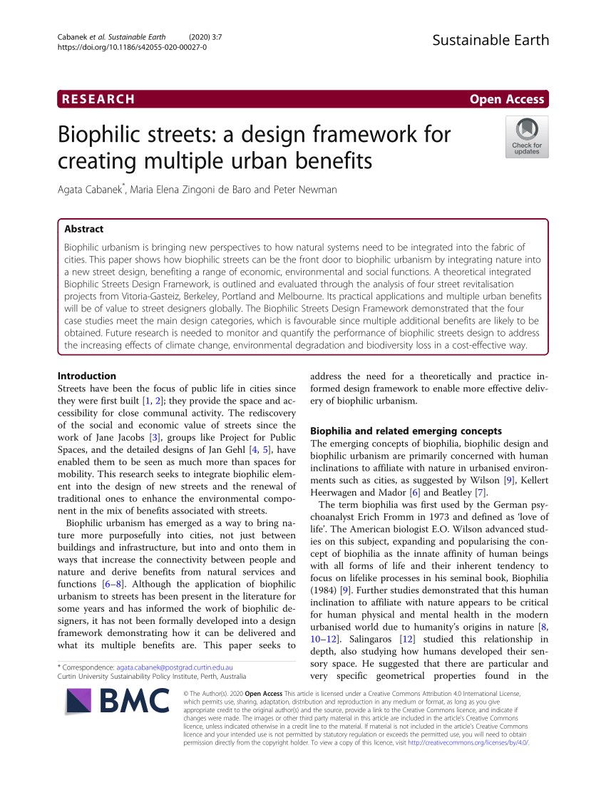 (PDF) Biophilic streets: a design framework for creating multiple urban