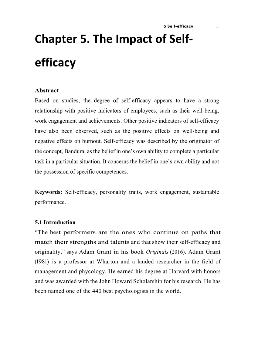 self efficacy research articles