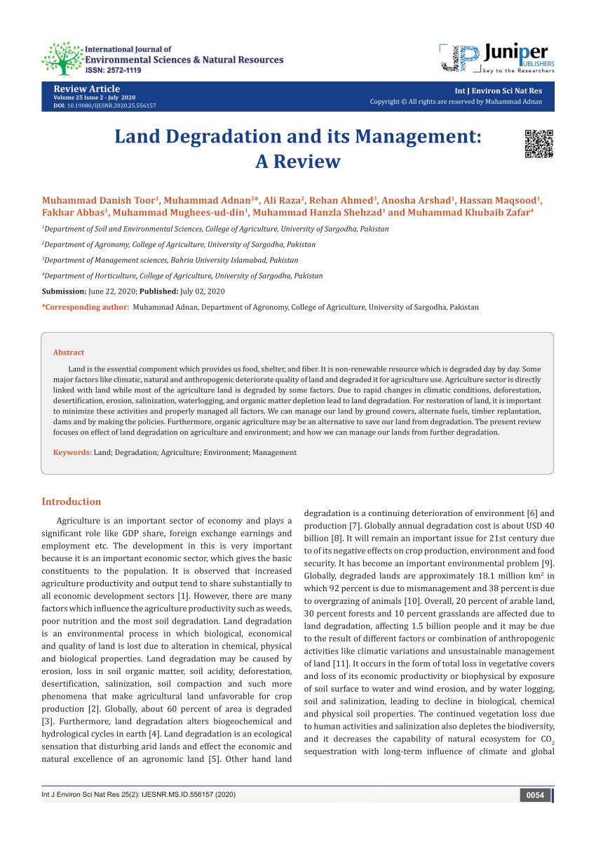 research papers land degradation