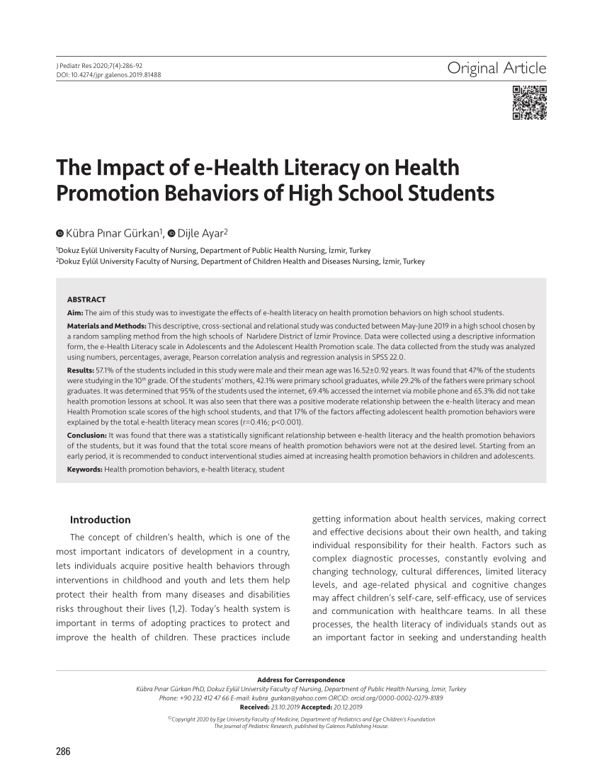 research paper on student health