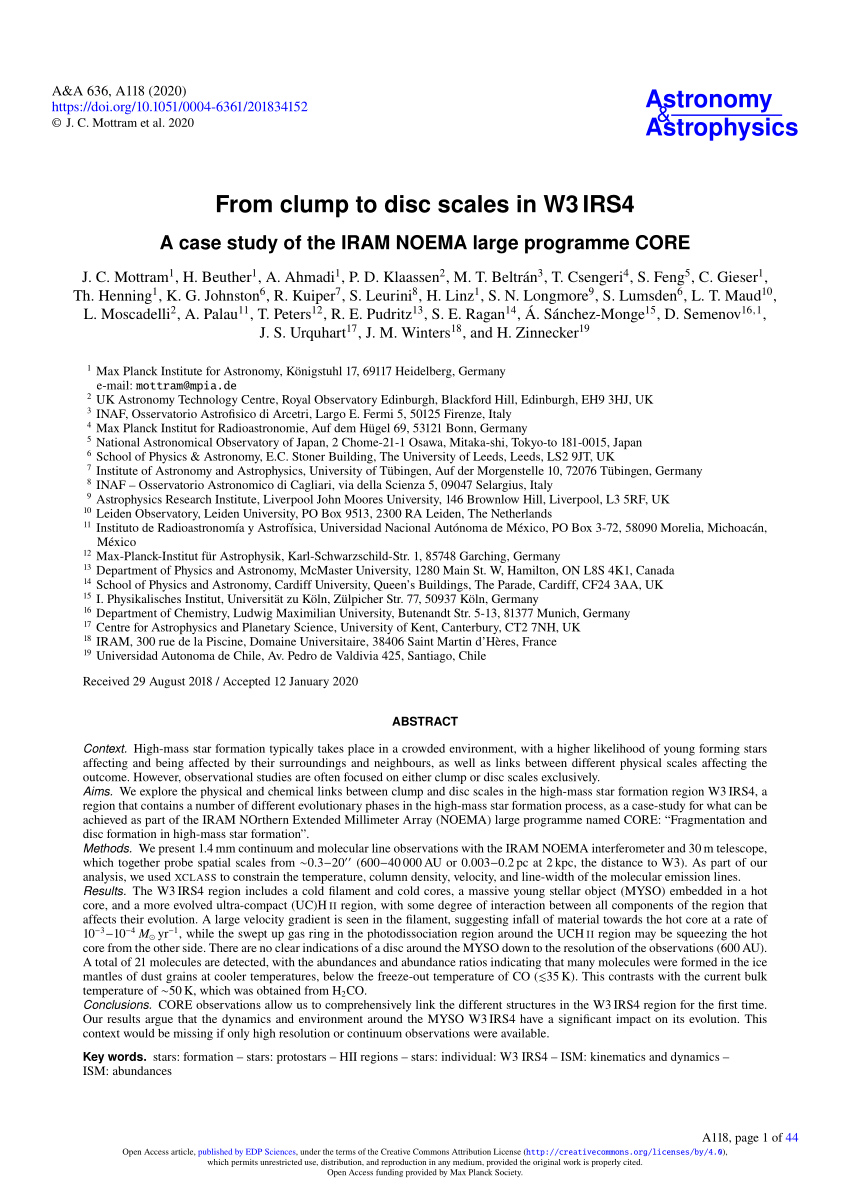 Pdf From Clump To Disc Scales In W3 Irs4