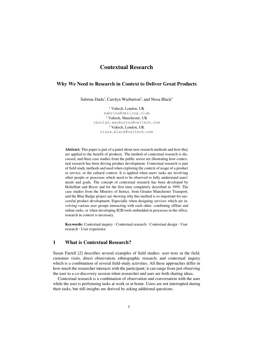 contextual background in research