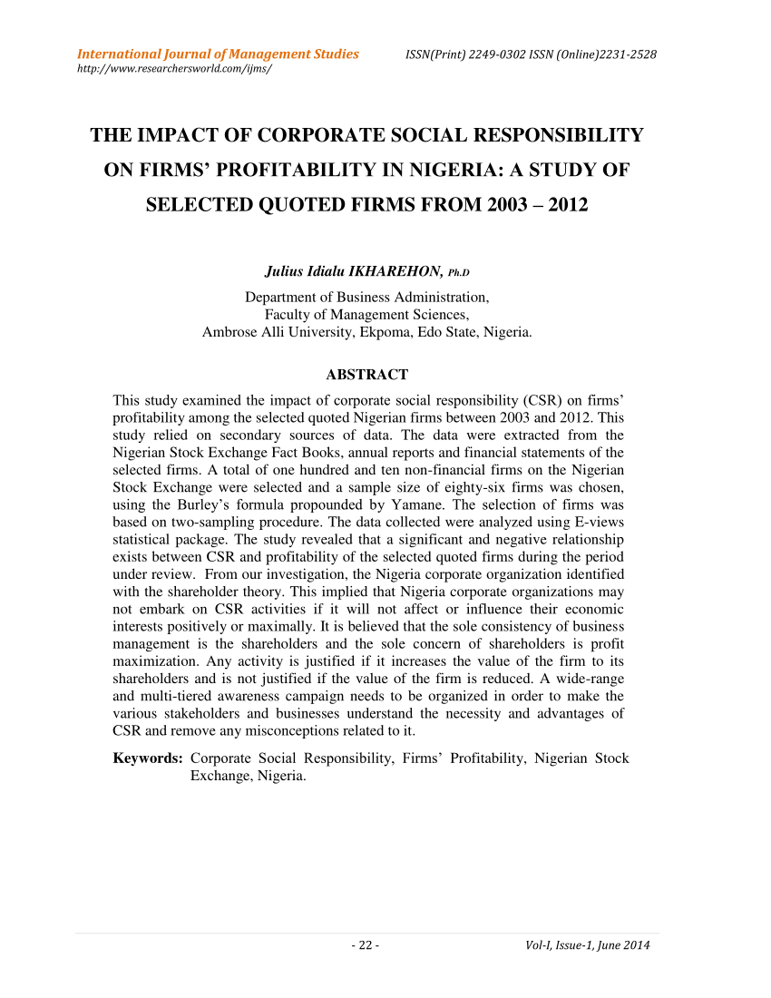 research paper on the corporate social responsibility