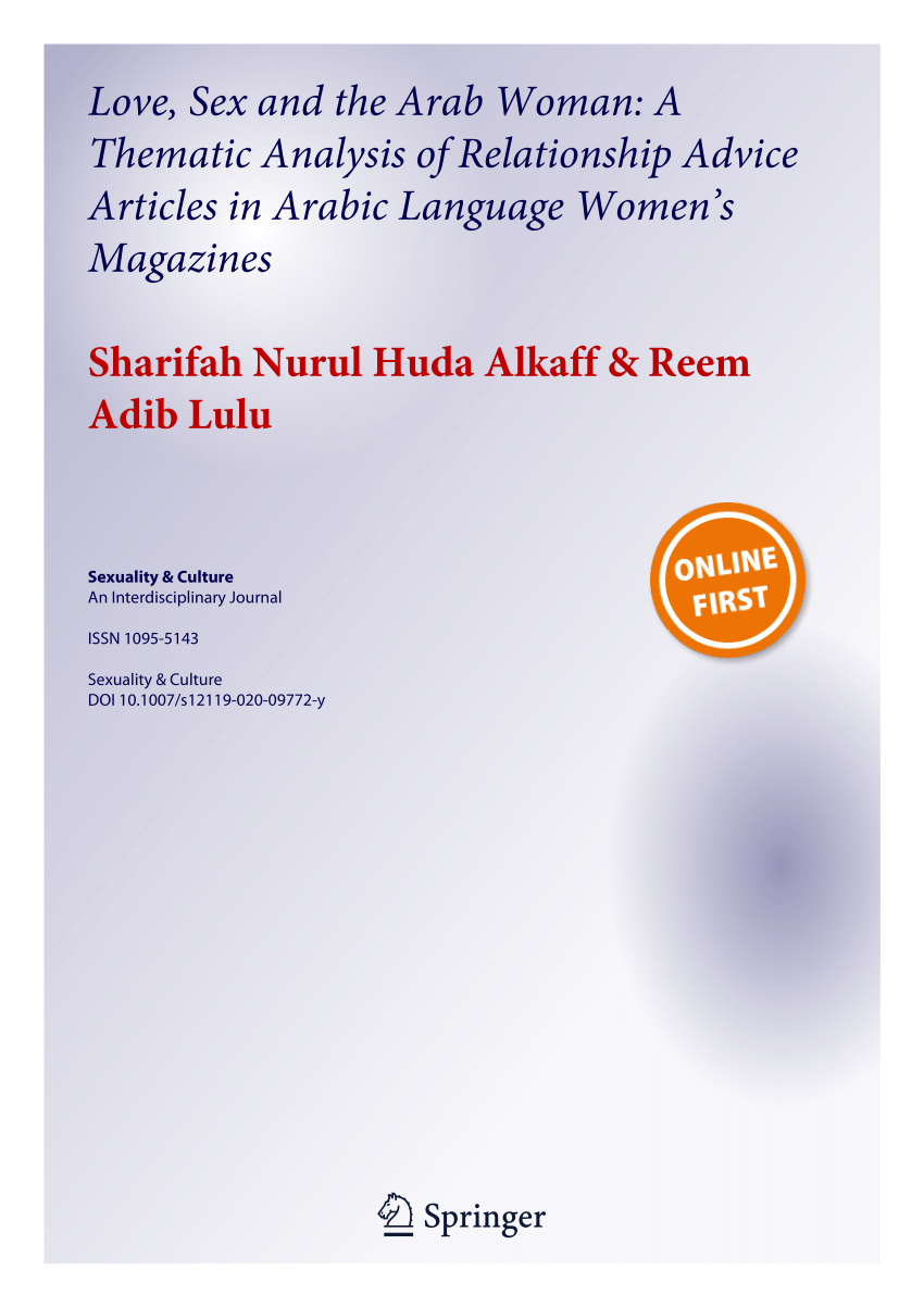 PDF) Love, Sex and the Arab Woman A Thematic Analysis of Relationship Advice Articles in Arabic Language Womens Magazines