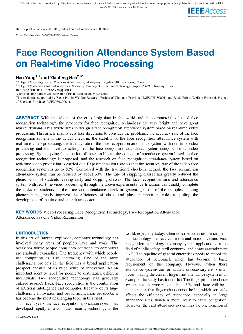 face recognition attendance system research paper