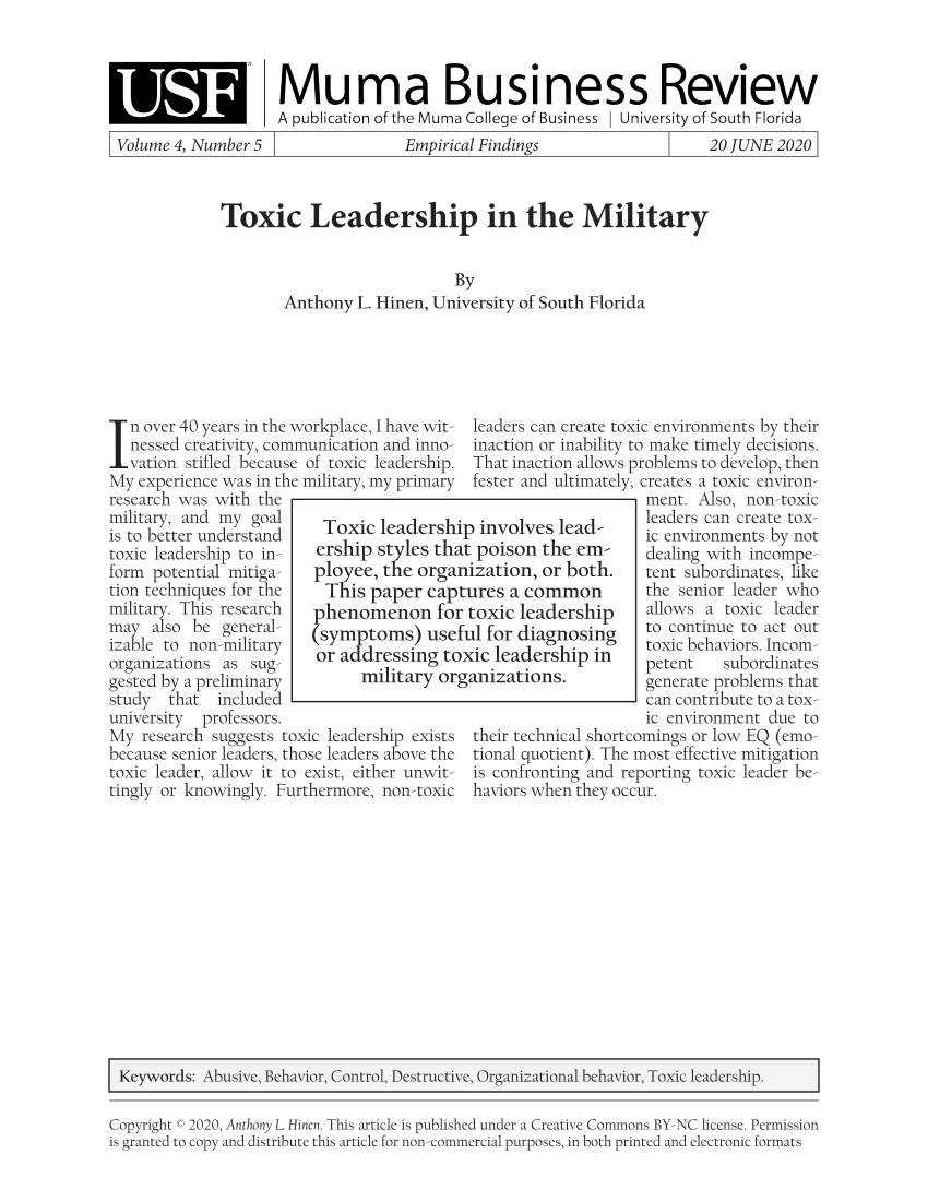 research paper military leadership