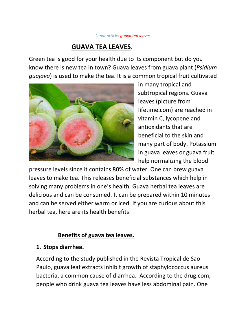 research paper on guava leaves