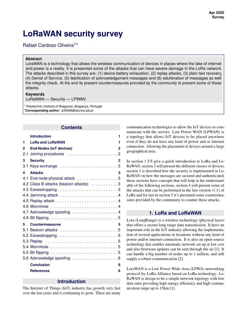analysis of lorawan v1 1 security research paper