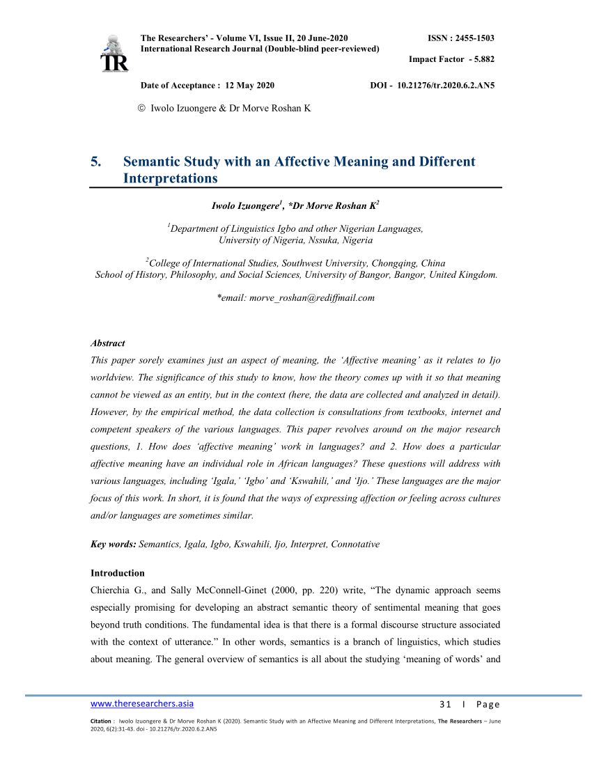 research paper topics in semantics pdf