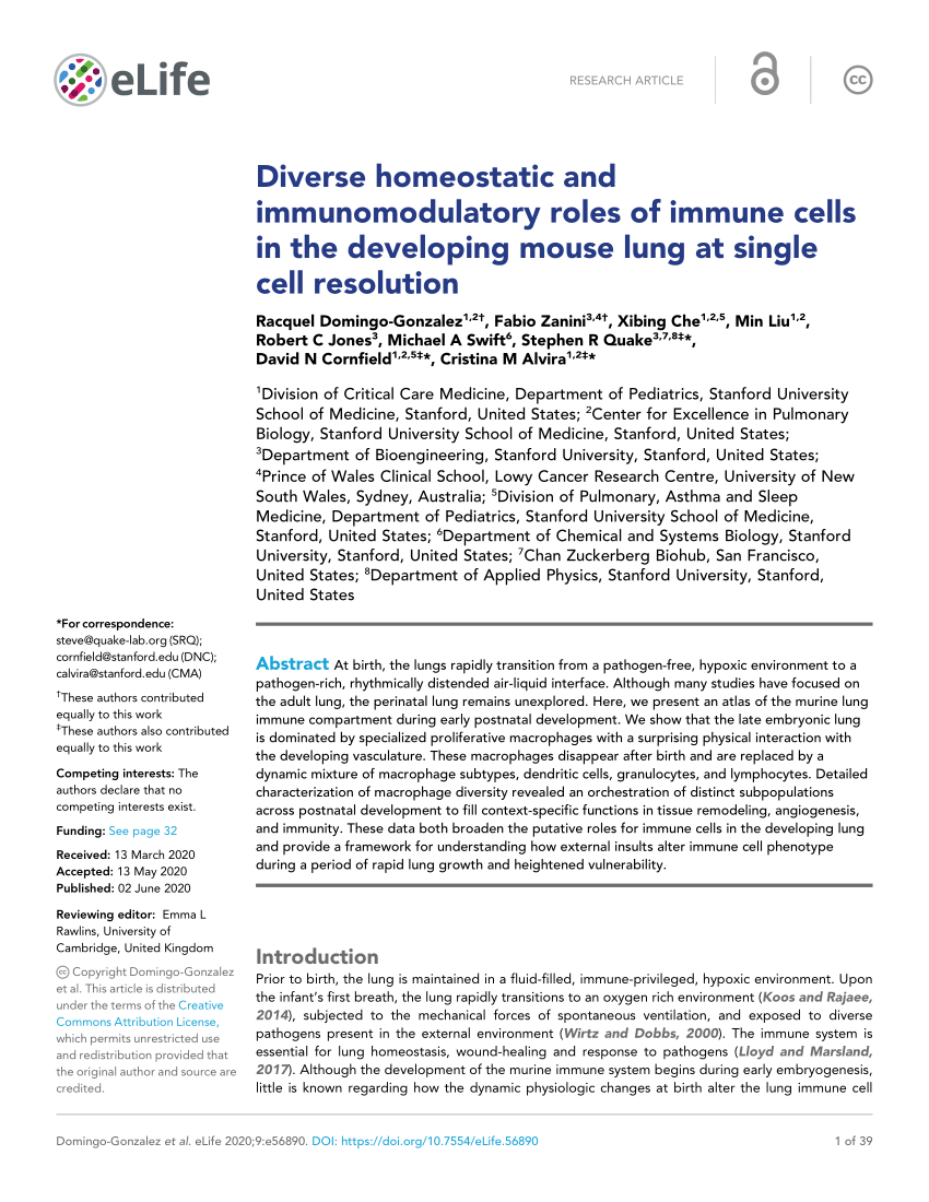PDF) Diverse homeostatic and immunomodulatory roles of immune 