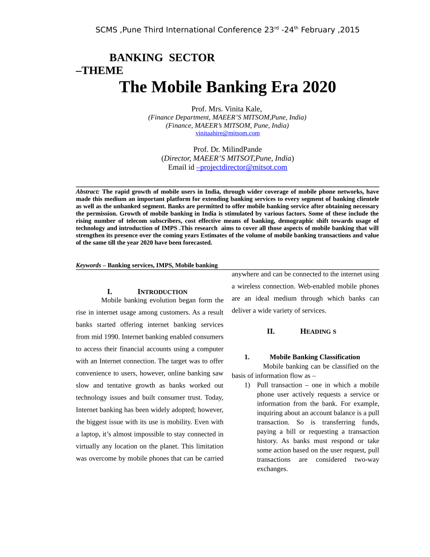 mobile banking research paper topics