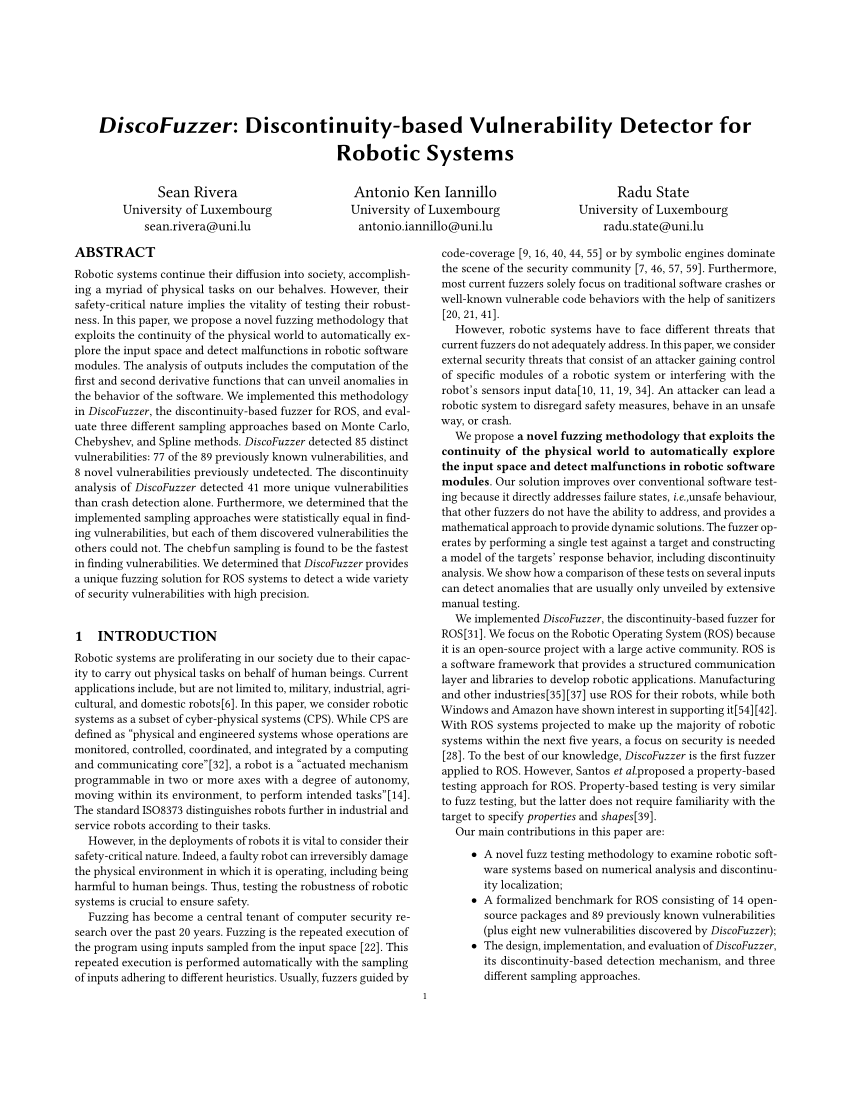 PDF DiscoFuzzer Discontinuity based Vulnerability Detector for