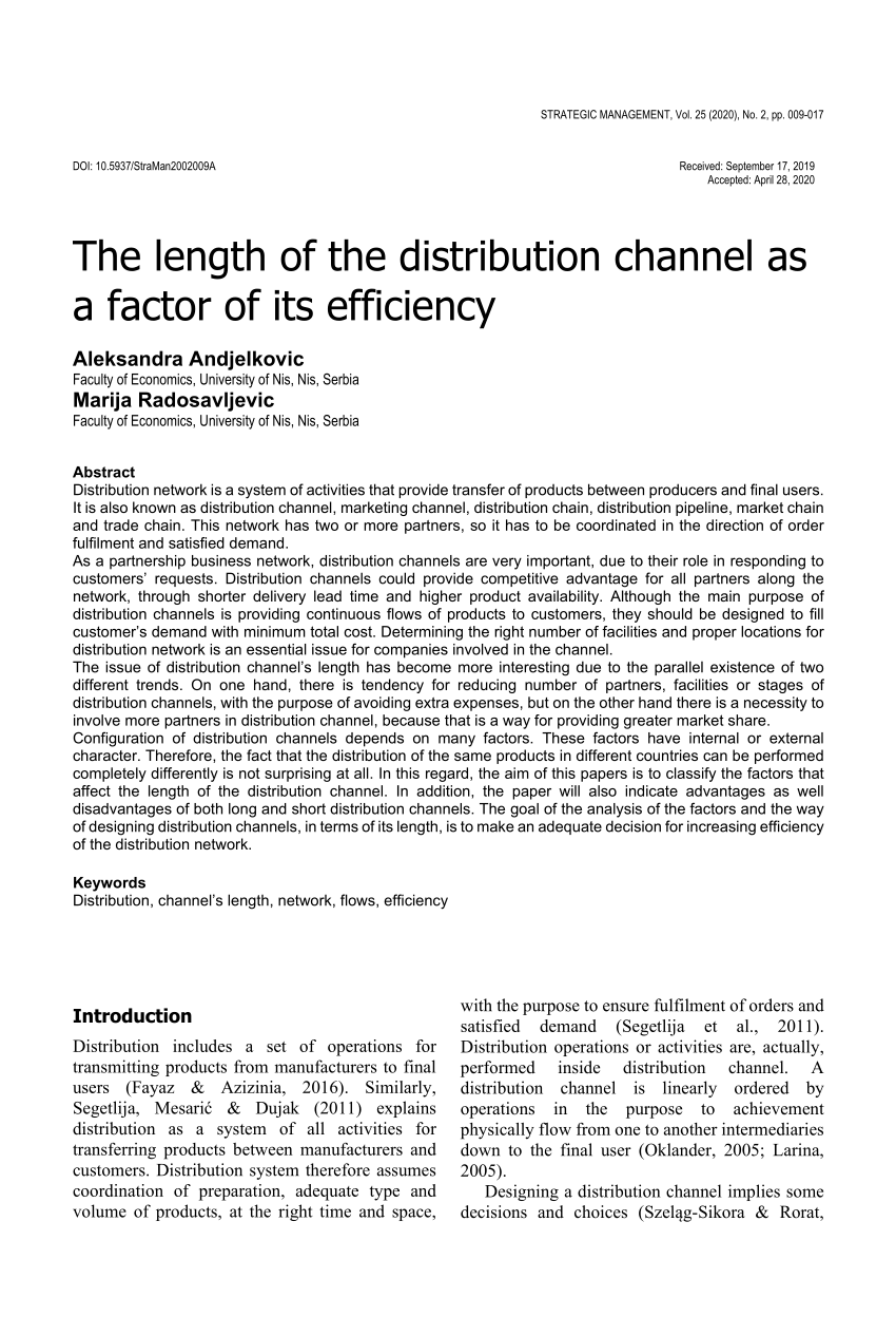distribution channel research paper