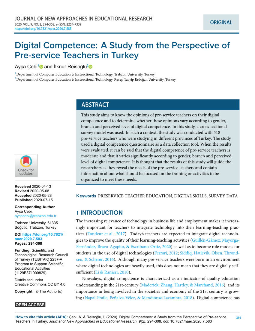 PDF) Digital Competence: A Study from the Perspective of Pre 